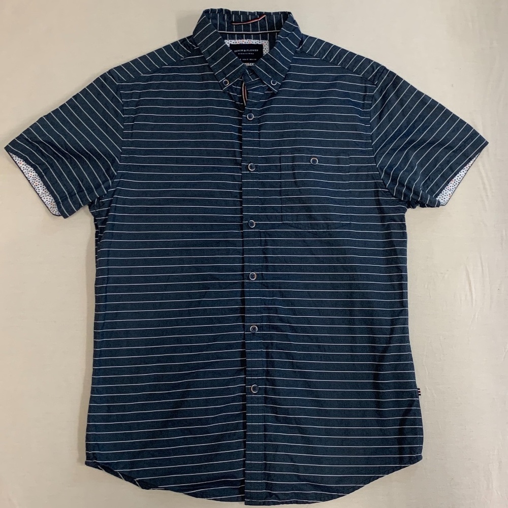 Men's Small Denim and Flower Shirt